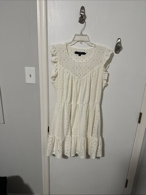 Vero Moda Cream Eyelet Mini Dress